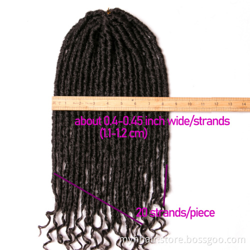 Crochet Faux locs Curly End Braids Hair Extensions 18 inch goddess synthetic hair Jumbo Dreads Hairstyle Ombre Crochet Braids